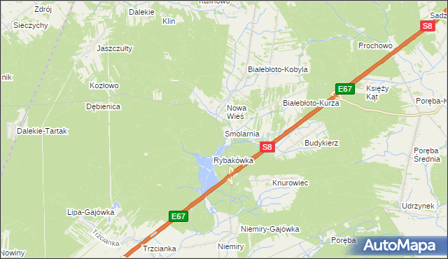 mapa Smolarnia gmina Brańszczyk, Smolarnia gmina Brańszczyk na mapie Targeo