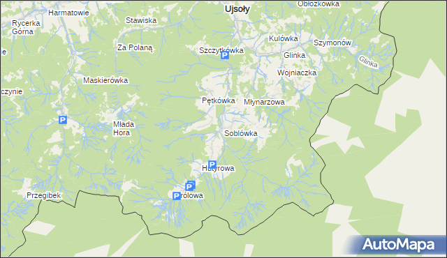 mapa Soblówka, Soblówka na mapie Targeo