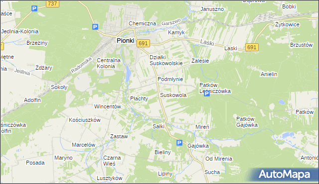 mapa Suskowola, Suskowola na mapie Targeo