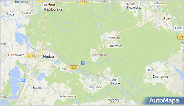 mapa Szymocice, Szymocice na mapie Targeo