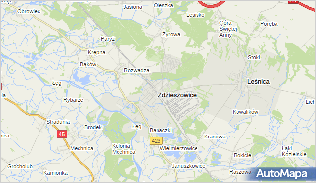 mapa Zdzieszowice, Zdzieszowice na mapie Targeo