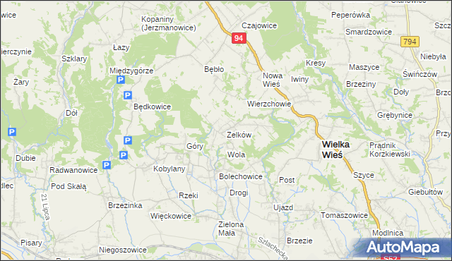 mapa Zelków, Zelków na mapie Targeo