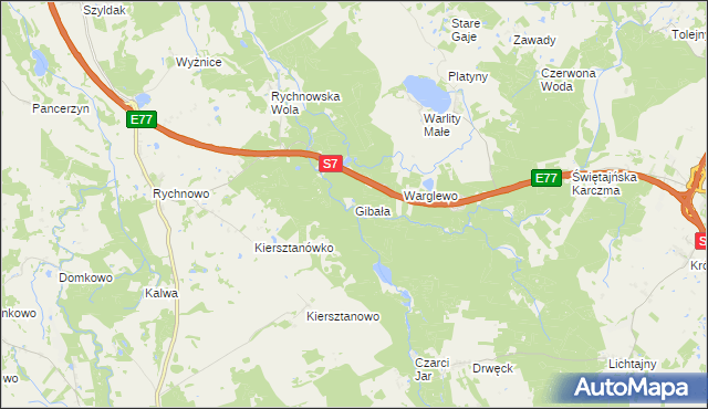 mapa Gibała, Gibała na mapie Targeo