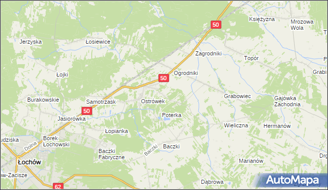 mapa Majdan gmina Łochów, Majdan gmina Łochów na mapie Targeo