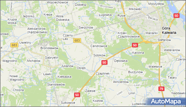 mapa Sobików, Sobików na mapie Targeo