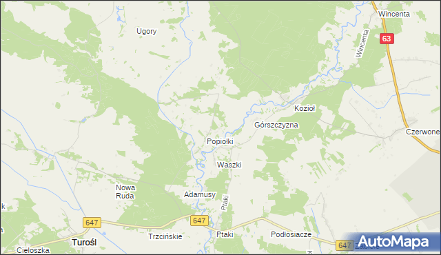 mapa Szablaki, Szablaki na mapie Targeo