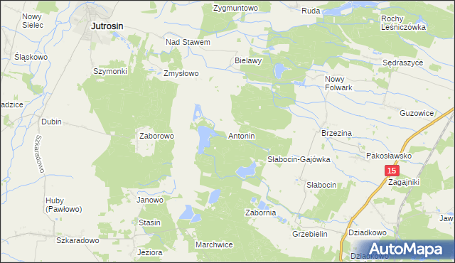 mapa Antonin gmina Cieszków, Antonin gmina Cieszków na mapie Targeo