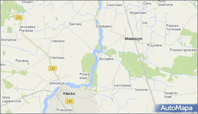 mapa Borzątew, Borzątew na mapie Targeo