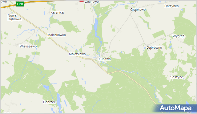 mapa Łupawa, Łupawa na mapie Targeo