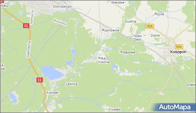 mapa Piłka Kolonia, Piłka Kolonia na mapie Targeo