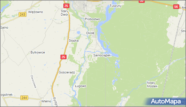 mapa Samociążek, Samociążek na mapie Targeo