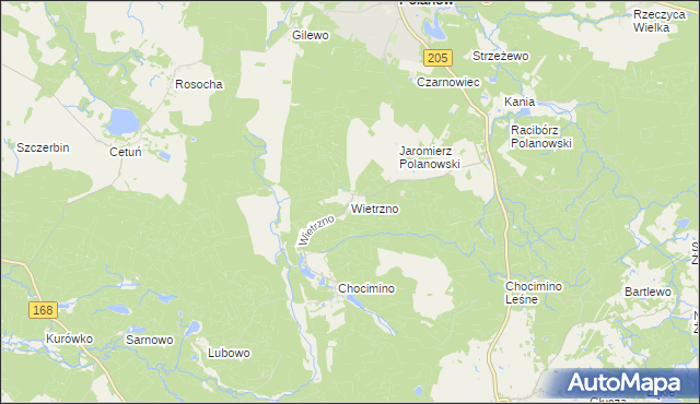 mapa Wietrzno gmina Polanów, Wietrzno gmina Polanów na mapie Targeo