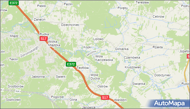 mapa Wola Karczewska, Wola Karczewska na mapie Targeo