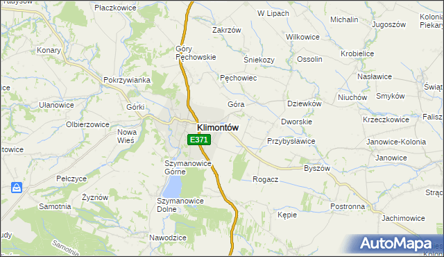 mapa Adamczowice, Adamczowice na mapie Targeo