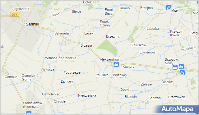 mapa Aleksandrów gmina Iłów, Aleksandrów gmina Iłów na mapie Targeo