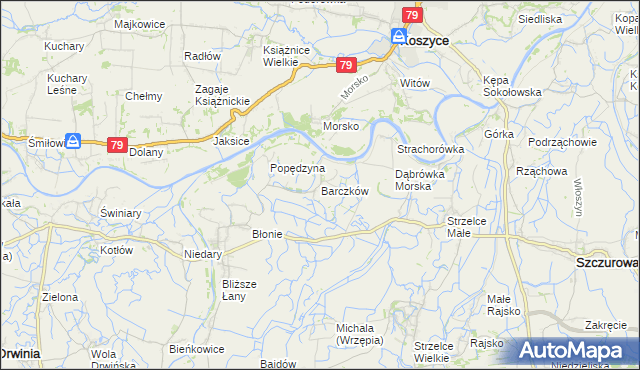 mapa Barczków, Barczków na mapie Targeo