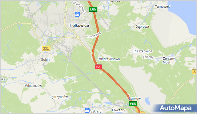 mapa Biedrzychowa, Biedrzychowa na mapie Targeo