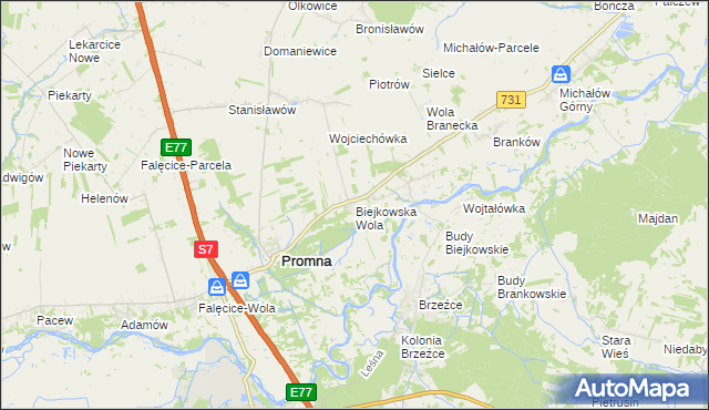 mapa Biejkowska Wola, Biejkowska Wola na mapie Targeo