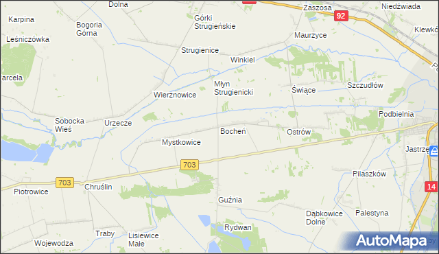 mapa Bocheń, Bocheń na mapie Targeo