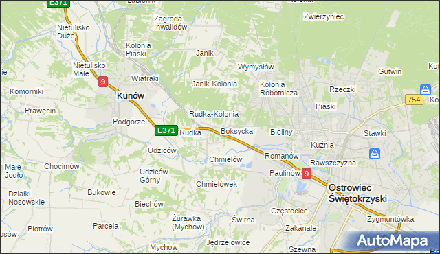 mapa Boksycka, Boksycka na mapie Targeo