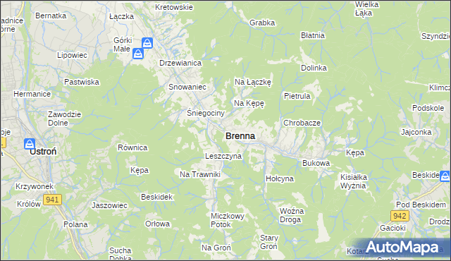 mapa Brenna, Brenna na mapie Targeo