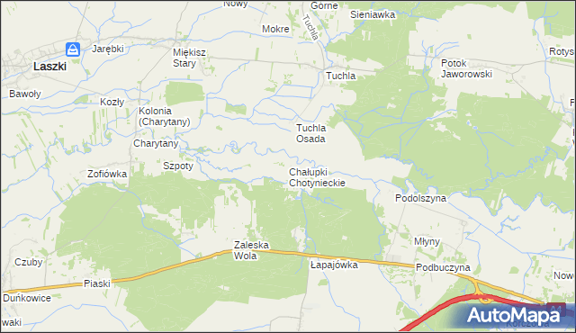 mapa Chałupki Chotynieckie, Chałupki Chotynieckie na mapie Targeo