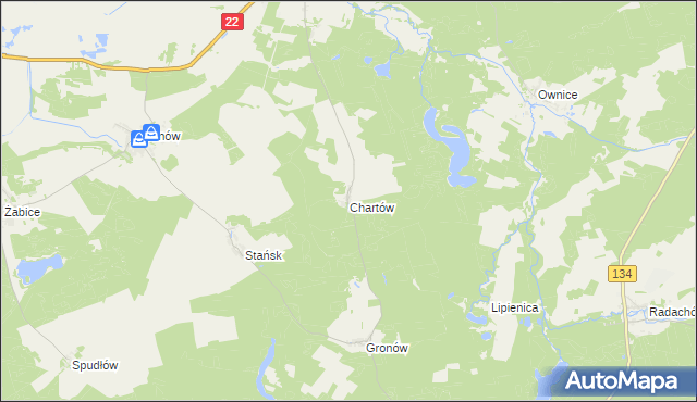 mapa Chartów, Chartów na mapie Targeo