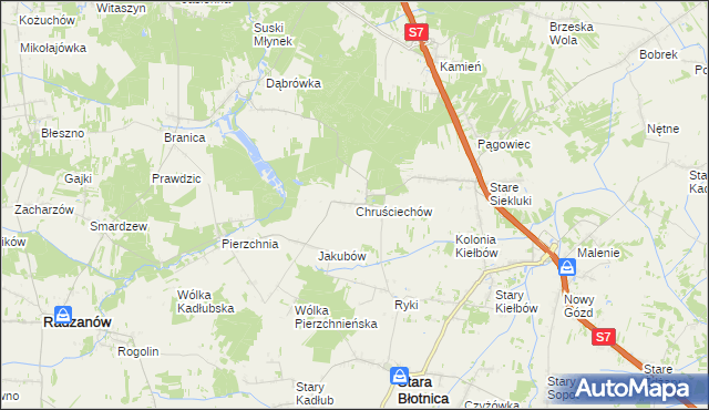 mapa Chruściechów gmina Stara Błotnica, Chruściechów gmina Stara Błotnica na mapie Targeo
