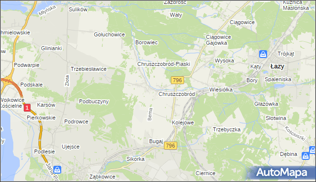 mapa Chruszczobród, Chruszczobród na mapie Targeo