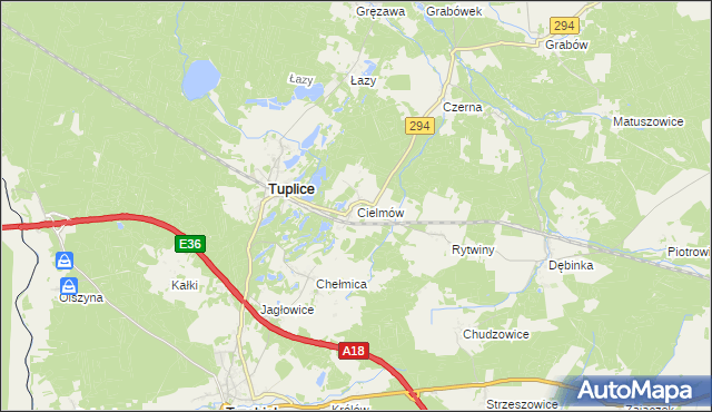 mapa Cielmów, Cielmów na mapie Targeo