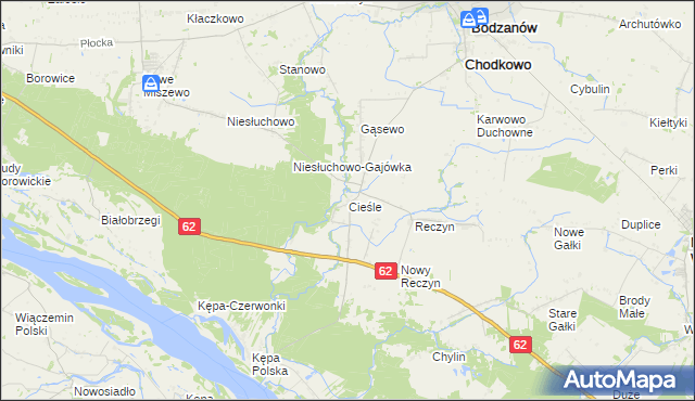 mapa Cieśle gmina Bodzanów, Cieśle gmina Bodzanów na mapie Targeo