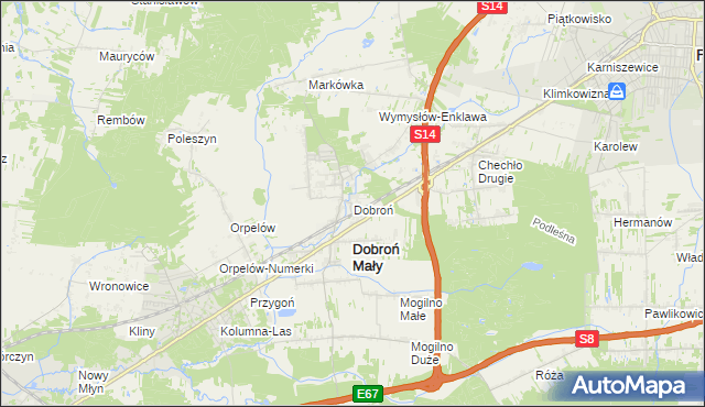 mapa Dobroń, Dobroń na mapie Targeo