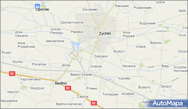 mapa Dobrzelin, Dobrzelin na mapie Targeo