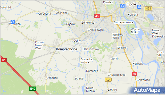 mapa Dziekaństwo, Dziekaństwo na mapie Targeo