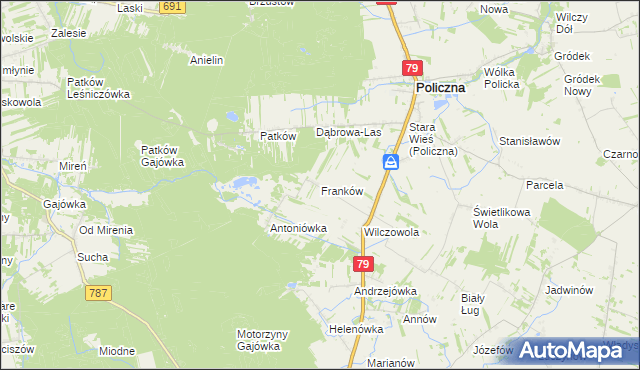 mapa Franków, Franków na mapie Targeo