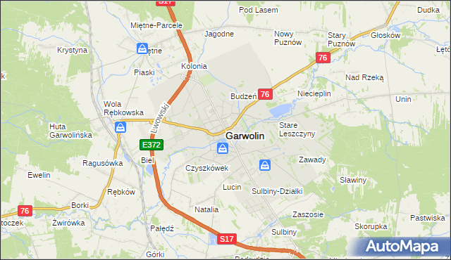 mapa Garwolin, Garwolin na mapie Targeo