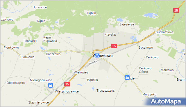 mapa Gniewkowo powiat inowrocławski, Gniewkowo powiat inowrocławski na mapie Targeo