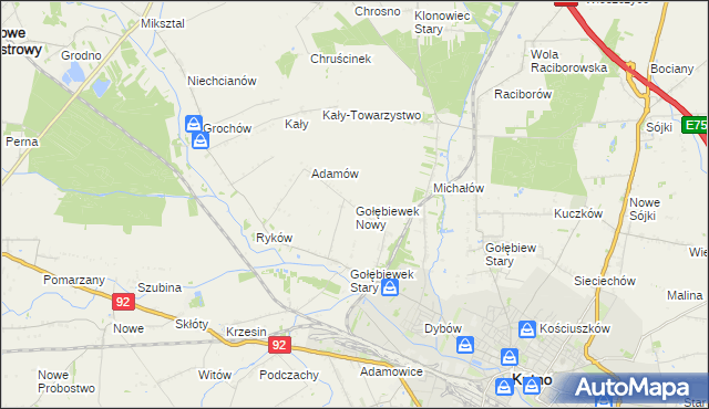 mapa Gołębiewek Nowy, Gołębiewek Nowy na mapie Targeo