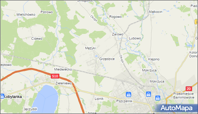 mapa Grzędzice, Grzędzice na mapie Targeo