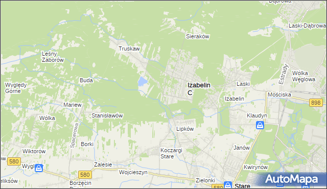 mapa Hornówek gmina Izabelin, Hornówek gmina Izabelin na mapie Targeo