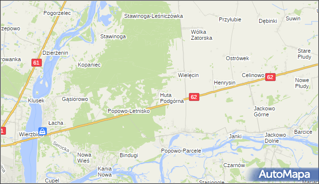 mapa Huta Podgórna gmina Somianka, Huta Podgórna gmina Somianka na mapie Targeo