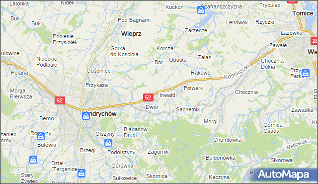 mapa Inwałd, Inwałd na mapie Targeo