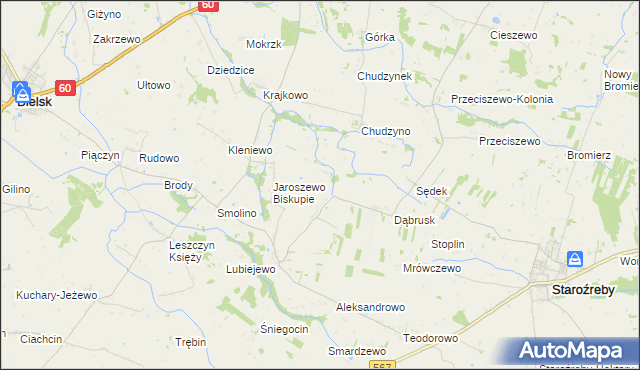 mapa Jaroszewo-Wieś, Jaroszewo-Wieś na mapie Targeo