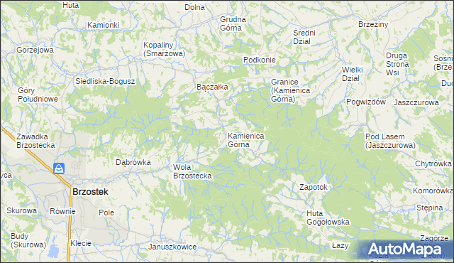 mapa Kamienica Górna, Kamienica Górna na mapie Targeo