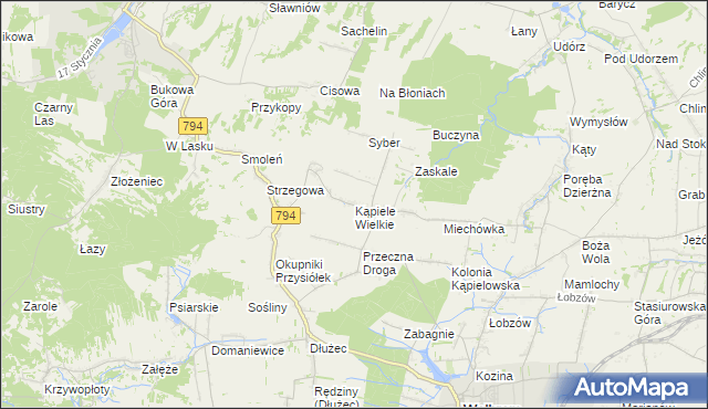 mapa Kąpiele Wielkie, Kąpiele Wielkie na mapie Targeo