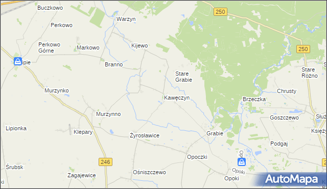 mapa Kawęczyn gmina Gniewkowo, Kawęczyn gmina Gniewkowo na mapie Targeo