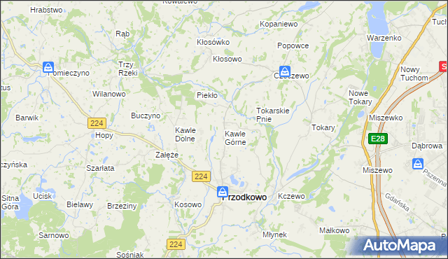 mapa Kawle Górne, Kawle Górne na mapie Targeo