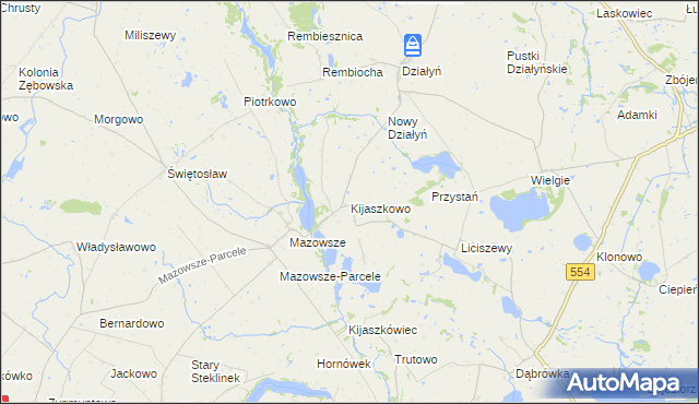 mapa Kijaszkowo gmina Czernikowo, Kijaszkowo gmina Czernikowo na mapie Targeo