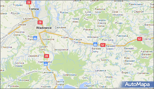 mapa Klecza Górna, Klecza Górna na mapie Targeo