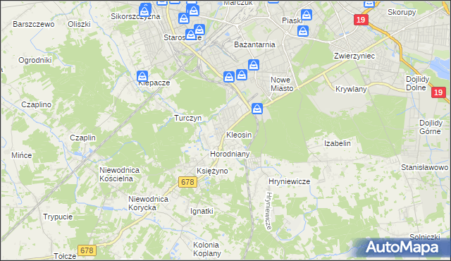 mapa Kleosin, Kleosin na mapie Targeo